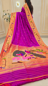 Pure Silk Parrot Peacock Border